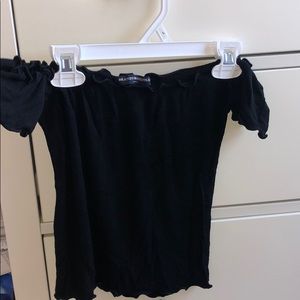 Black off-the-shoulder top